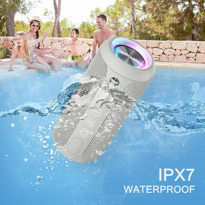 Portable Bluetooth Speaker, IPX7 Waterproof Wireless Speaker with 24W Loud Stereo Sound, Outdoor Speakers with Bluetooth 5.0, 30H Playtime,66Ft Bluetooth Range, Dual Pairing for Home