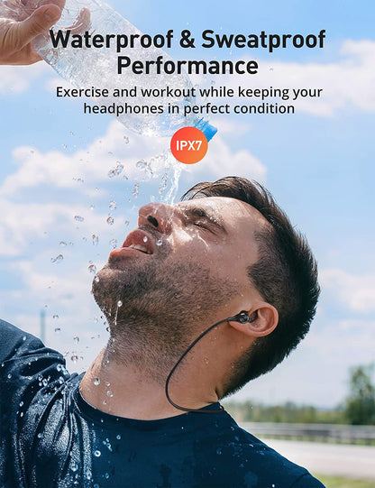 Bluetooth Headphones, Bluetooth 5.2 Stereo Aptx Wireless Earbuds Bass Magnetic Neckband IPX7 Waterproof Bluetooth Earbuds Bulit-In Mic with 24H Playtime, Lightweight Earphones for Sport, Gym, Running