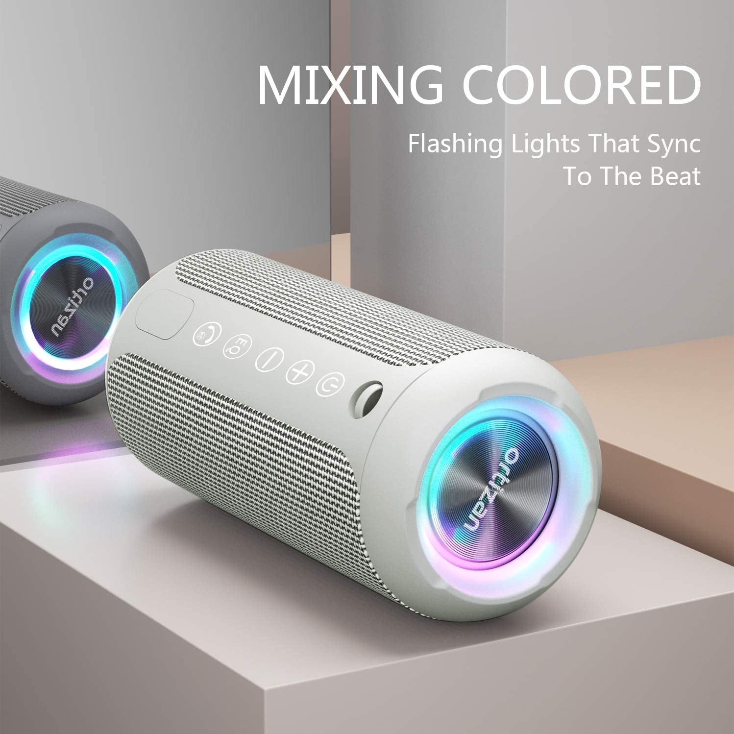 Portable Bluetooth Speaker, IPX7 Waterproof Wireless Speaker with 24W Loud Stereo Sound, Outdoor Speakers with Bluetooth 5.0, 30H Playtime,66Ft Bluetooth Range, Dual Pairing for Home