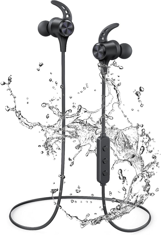 Bluetooth Headphones, Bluetooth 5.2 Stereo Aptx Wireless Earbuds Bass Magnetic Neckband IPX7 Waterproof Bluetooth Earbuds Bulit-In Mic with 24H Playtime, Lightweight Earphones for Sport, Gym, Running